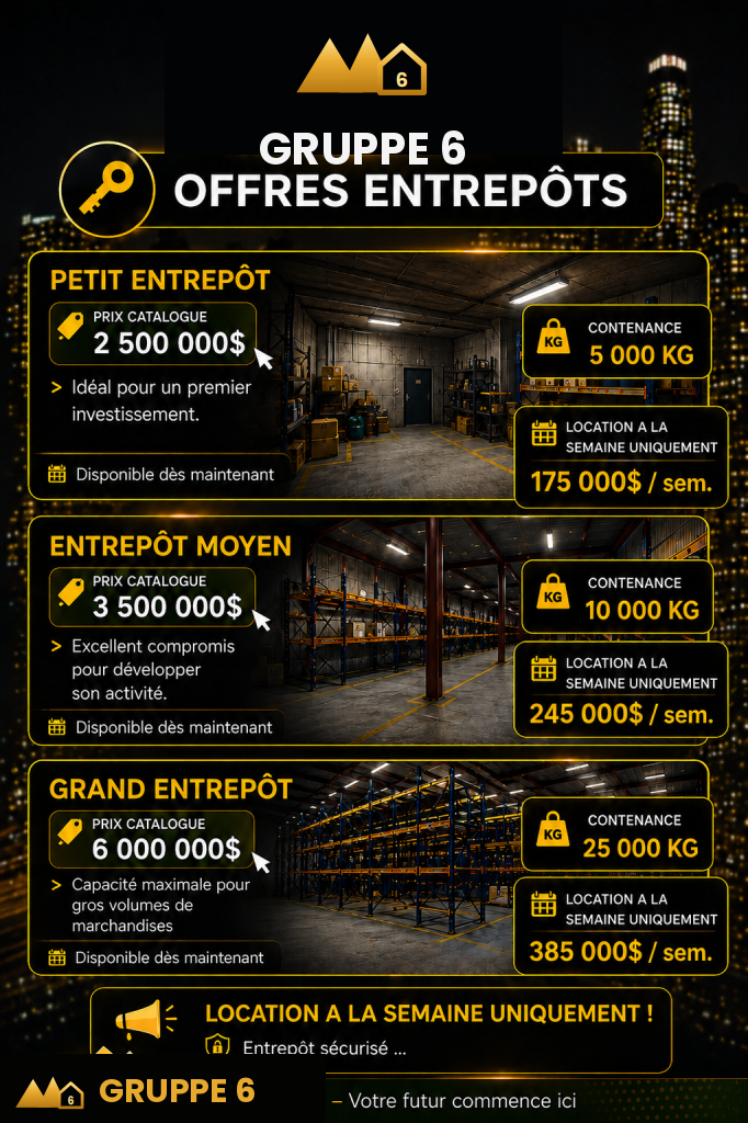 Affiche Offres Entrepôts